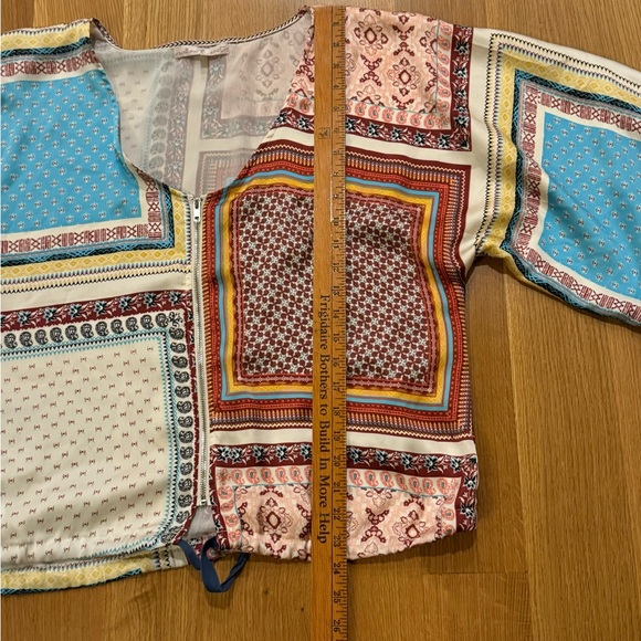 Willow & Root patchwork pattern silky feel zip up size L coquette, Cottagecore - Picture 5 of 5